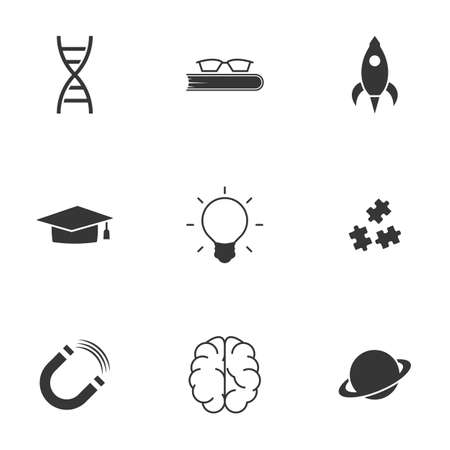 Icons for theme Science and studies. White backgroundのイラスト素材