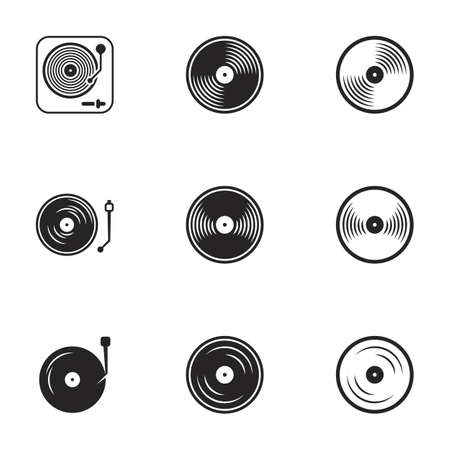 Icons for theme vinyl. White backgroundのイラスト素材