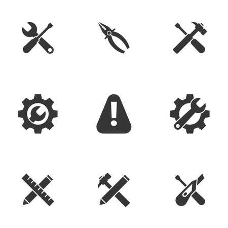 Icons for theme Tools. White backgroundのイラスト素材