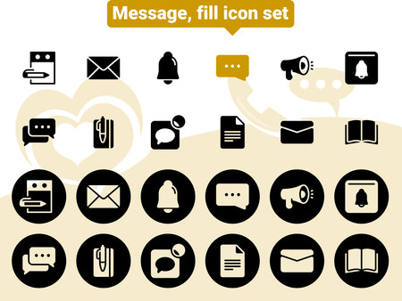 Simple vector icons. Flat illustration on a theme messages, notifications, chats, conversationsのイラスト素材