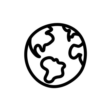 Simple vector icons. Flat illustration on a theme planet Earthのイラスト素材