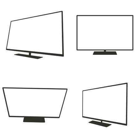 Set of objects on the theme of tv and monitorのイラスト素材