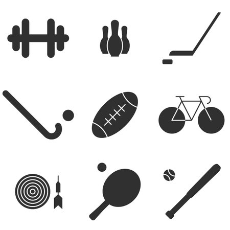 Set of objects on the theme of sport, gameのイラスト素材