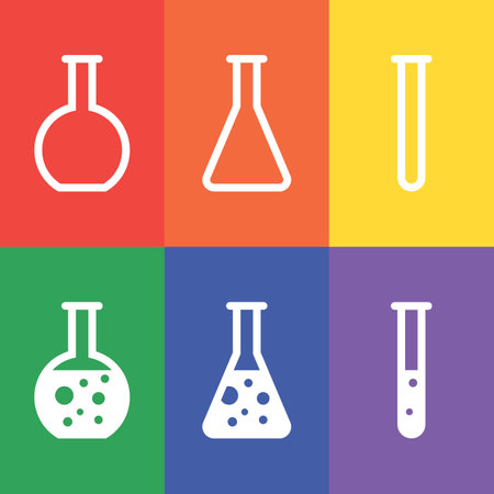 Set of objects on the theme of chemistry, flaskのイラスト素材