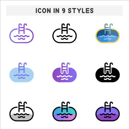 simple vector icon swimming poolのイラスト素材