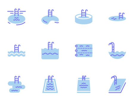 simple vector icon swimming poolのイラスト素材
