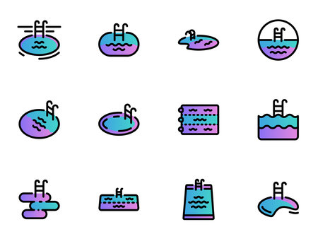 simple vector icon swimming poolのイラスト素材