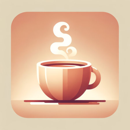 Illustration on the theme of a cup of coffee on a saucerの素材