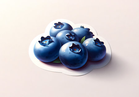 Illustration on the theme, blueberry stickerの素材
