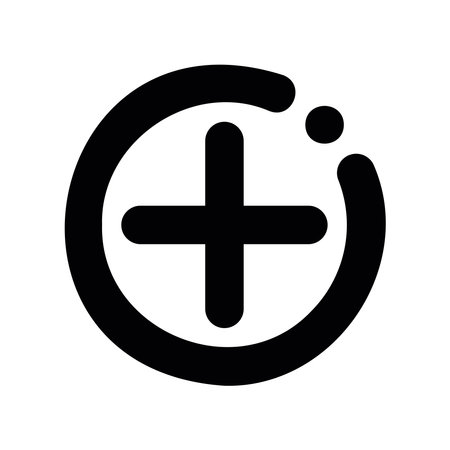 A minimal symbol representing a subject plus buttonのイラスト素材