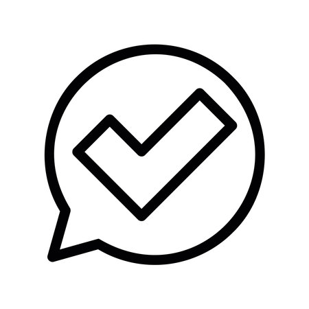 Confirmation Checkmark in Speech Bubbleのイラスト素材
