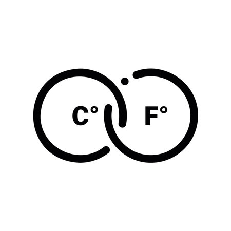 A clean pictogram focused on a topic unit of measure Celsius, Fahrenheitのイラスト素材