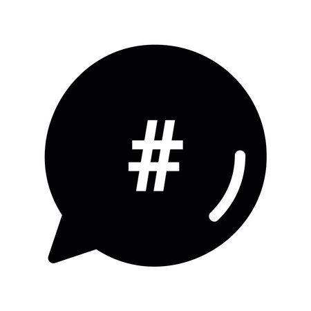Speech bubble containing a hash symbol used for topic tagging onlineのイラスト素材