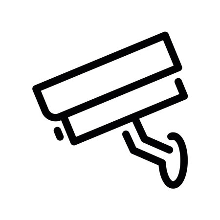 Outline surveillance camera mounted on bracket for security monitoring purposesのイラスト素材