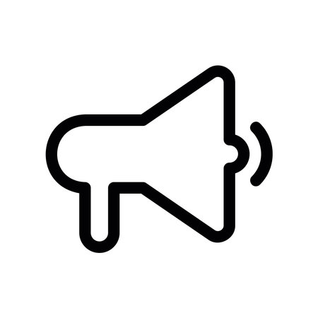 Handheld loud speaker icon emitting sound for alert or announcement signのイラスト素材