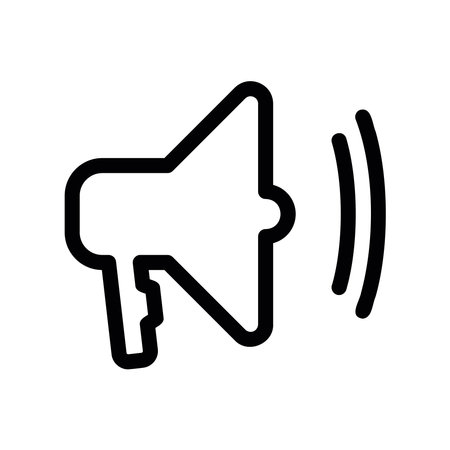 Megaphone icon with dual sound waves suggesting moderate sound outputのイラスト素材