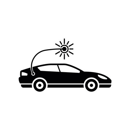 Simple vector icon electric car solar energyのイラスト素材