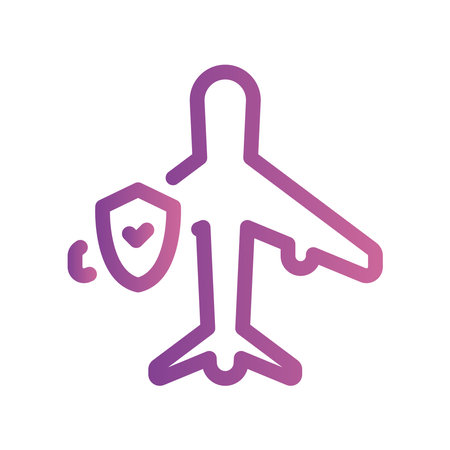 A simple icon on the theme, safe airplane travelのイラスト素材