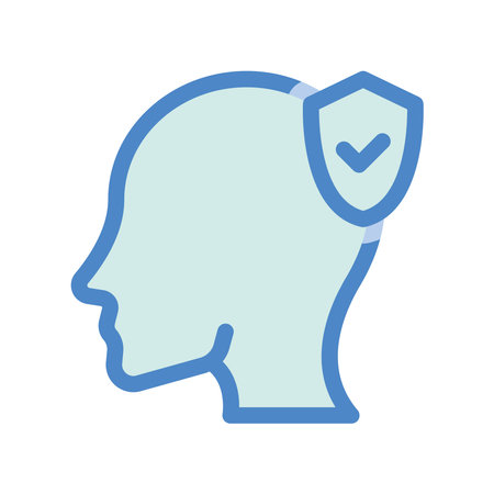 A simple drawing highlighting the subject human head, protectedのイラスト素材