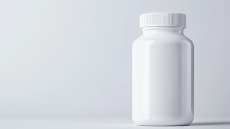 Blank container located on white backdropの素材