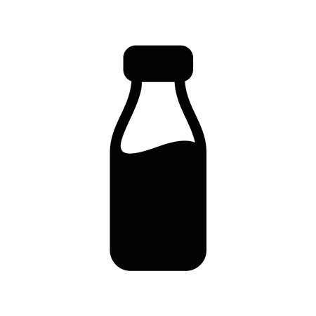 Classic bottle silhouette filled with fresh liquid refreshment productのイラスト素材