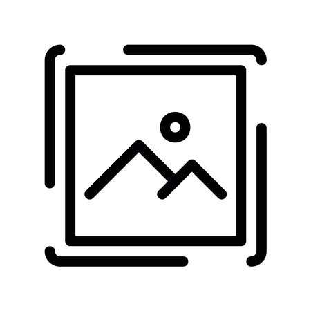 Landscape Picture Symbol Framed by Dashed Selection Area Marks