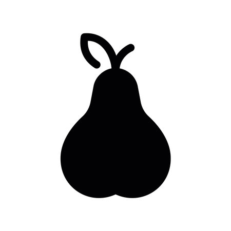 Minimalist Graphic Design of a Pear with Stem Detail, Isolated Viewのイラスト素材