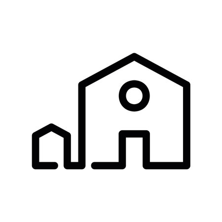 Home and Detached Structure Symbol Representing Estate Layoutのイラスト素材