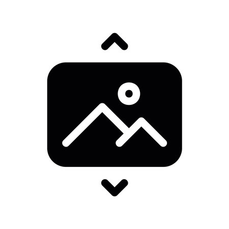 Black Graphic Symbol for Adjusting Picture Height or Vertical Fitのイラスト素材