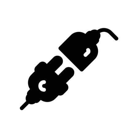 Illustration of Male and Female Power Cord Ends About to Connect Iconのイラスト素材