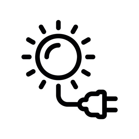 Outline Symbol Representing Power Generation directly from the Sun Vectorのイラスト素材