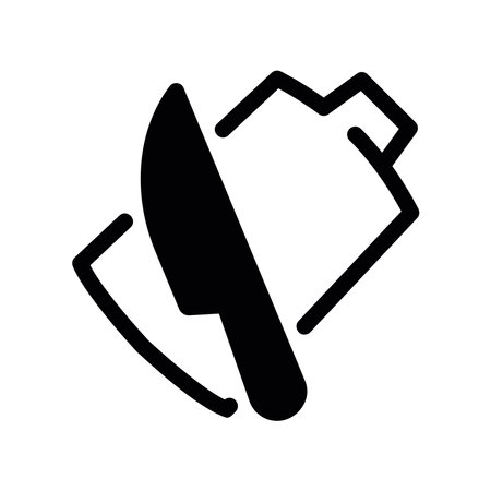 Sharp Chef s Blade Positioned Near a Rectangular Block Graphicのイラスト素材