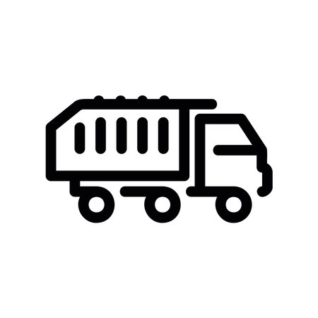 Outline garbage collection truck municipal sanitation vehicle waste transport service clearly representedのイラスト素材