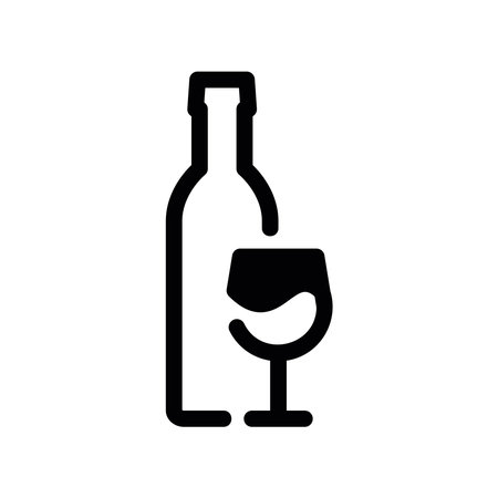 Monochrome Graphic Representing Alcoholic Drink or Celebration Setのイラスト素材