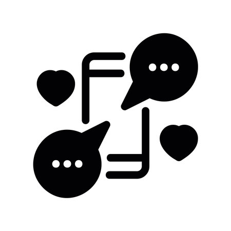 Love Conversation Symbol with Speech Balloons and Heart Graphicsのイラスト素材