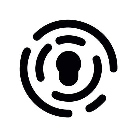Biometric Access Symbol with Keyhole Shape and Scanning Radar Elementsのイラスト素材