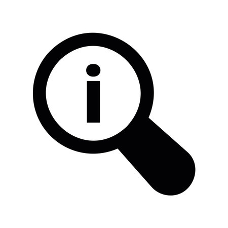 Information Inquiry Icon Depicting Magnifier and Letter Iのイラスト素材