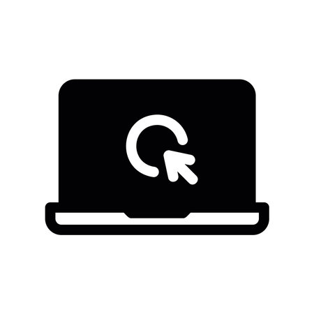 Portable Computer Graphic with Refresh or Reload Pointer on Screen Displayのイラスト素材