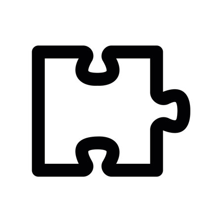 Monochromatic Line Art Icon Depicting One Element of a Puzzleのイラスト素材