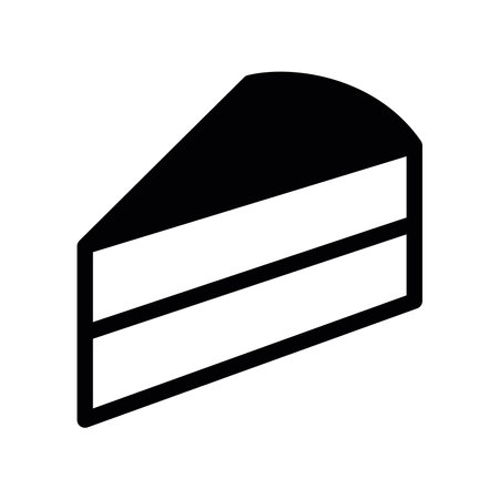 Stylized Outline Drawing of a Triangular Dessert Portion