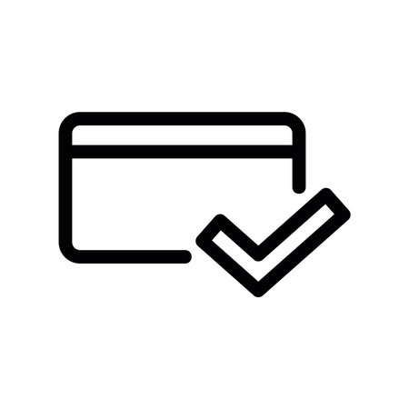 Payment Success Icon Bank Card with Confirmation Tick Symbolのイラスト素材