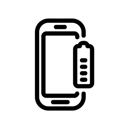 Mobile Device with an Internal Battery Charge Status Symbolのイラスト素材
