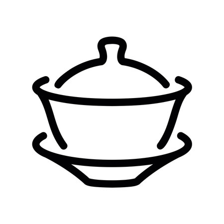 Asian Tea Ceremony Lidded Bowl for Brewing and Drinking Teaのイラスト素材