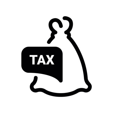 Sack Tied at Top Marked with Tax Indication Symbolのイラスト素材