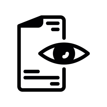 Viewing a Paper or File Represented by Eye Graphicのイラスト素材