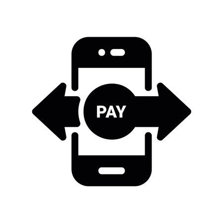 Digital Wallet Transaction Icon on a Mobile Device Screenのイラスト素材