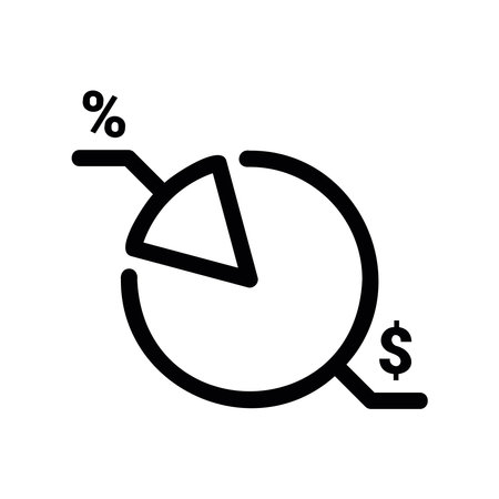Financial Analytics Symbol with a Graph Showing Market Shareのイラスト素材