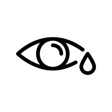 Outline of a tearing eye, representing conjunctivitis or irritationのイラスト素材
