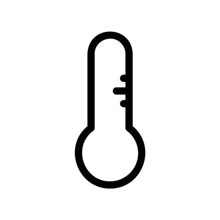 Simple line art of a clinical thermometer showing a fever readingのイラスト素材