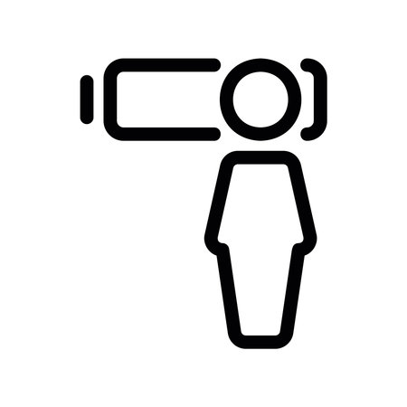 Human Figure with Battery Meter Symbolizing Exhaustionのイラスト素材